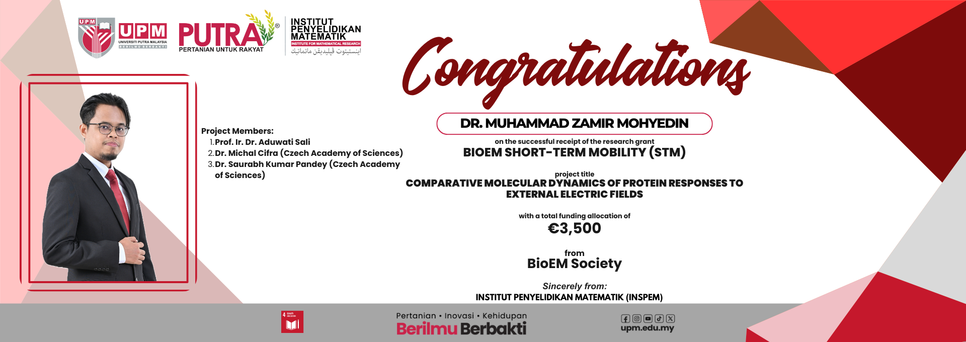 Tahniah Dr. Zamir - Geran BioEM
